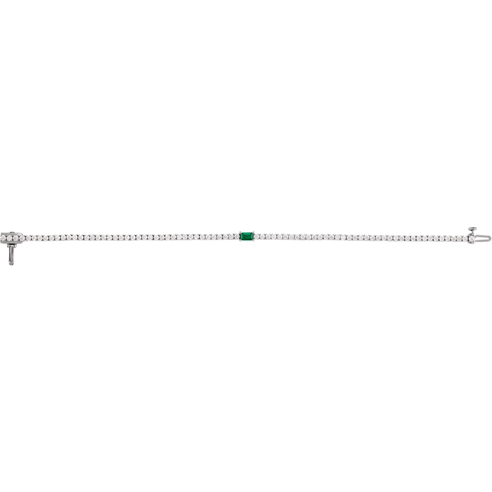 L’Instant Émeraude 14K Gold Lab-Grown Emerald &amp; Diamond Tennis Bracelet