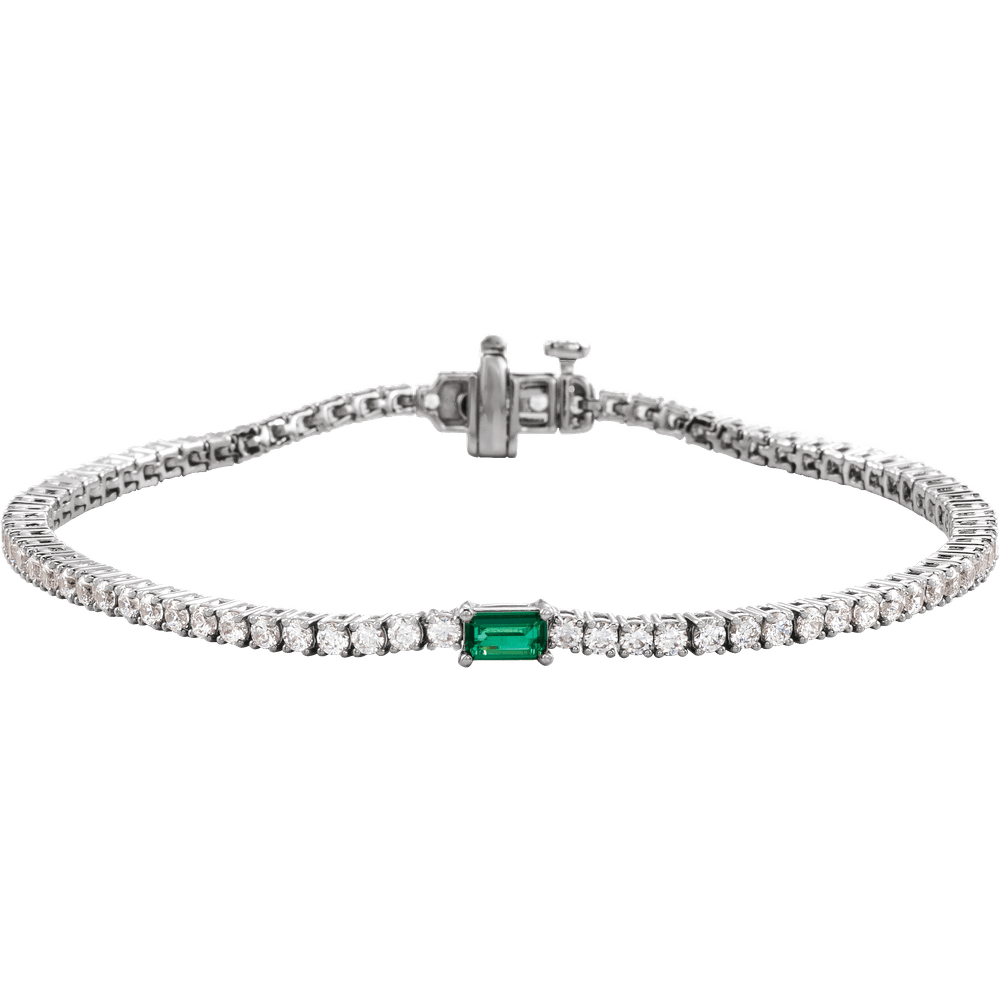 L’Instant Émeraude 14K Gold Lab-Grown Emerald &amp; Diamond Tennis Bracelet