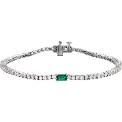 L’Instant Émeraude 14K Gold Lab-Grown Emerald &amp; Diamond Tennis Bracelet