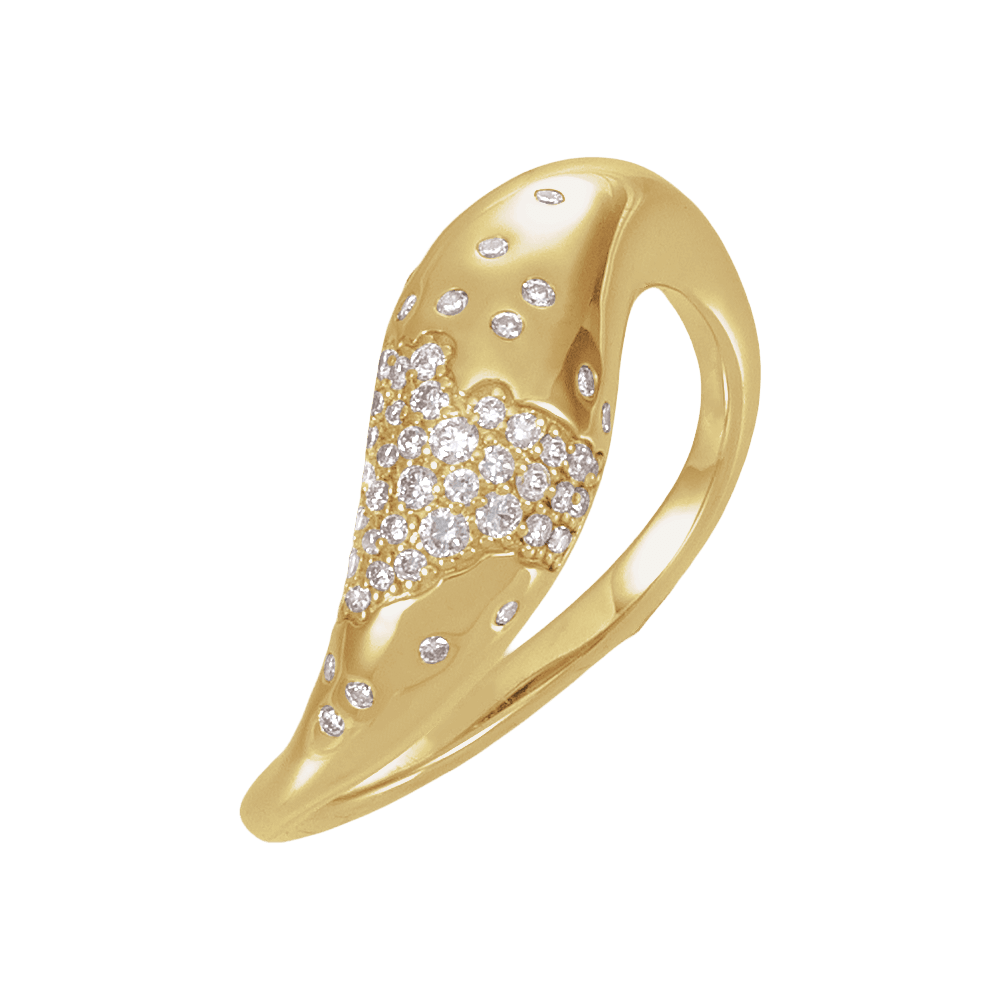 Round Brilliant Lab-Grown Diamonds in 14K Yellow Gold Statement Ring