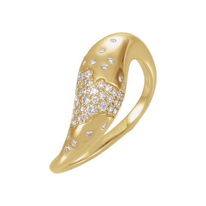 Round Brilliant Lab-Grown Diamonds in 14K Yellow Gold Statement Ring