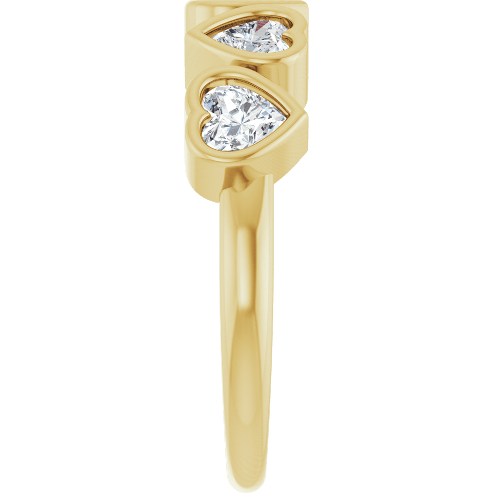 Cinq Cœurs 14K Yellow Gold Five Heart Gemstone Ring