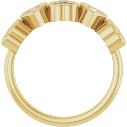 Cinq Cœurs 14K Yellow Gold Five Heart Gemstone Ring