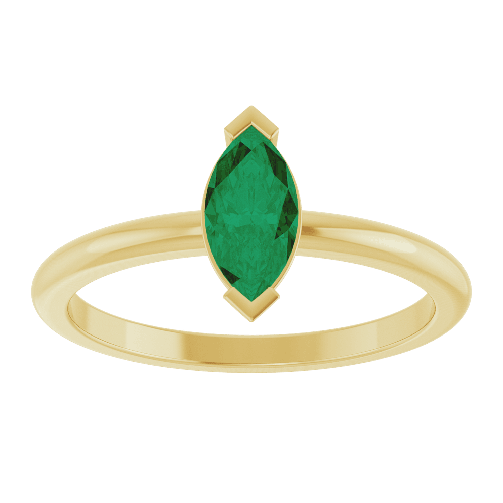 Émeraude Solitaire Marquise Emerald Ring