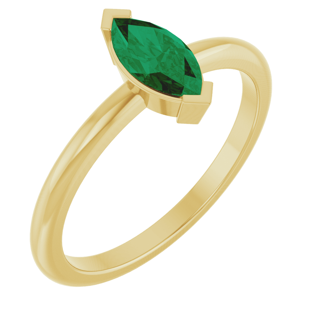 Émeraude Solitaire Marquise Emerald Ring