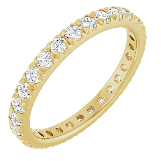 2mm French Set Diamond Eternity Ring / 14K Yellow Gold - Guerilla Choice