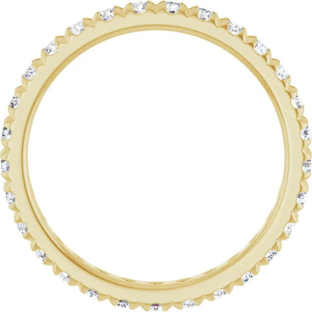 2mm French Set Diamond Eternity Ring / 14K Yellow Gold - Guerilla Choice