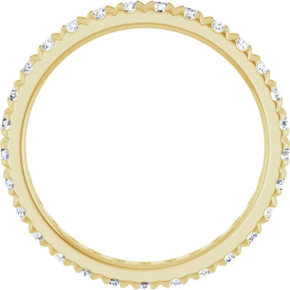 2mm French Set Diamond Eternity Ring / 14K Yellow Gold - Guerilla Choice