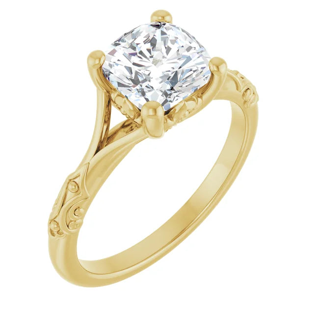 14K yellow gold engagement ring, cushion cut diamond ring, 2 carat diamond ring, 2ct cushion cut engagement ring, 7mm diamond engagement ring, yellow gold solitaire ring, cushion solitaire engagement ring, 4 prong diamond ring, luxury engagement ring, solid gold diamond ring, buy 2 carat diamond ring, affordable 2ct engagement ring, custom diamond engagement ring, made to order engagement ring, classic solitaire diamond ring, minimalist gold engagement ring, premium diamond solitaire, 14K yellow gold 2ct cu