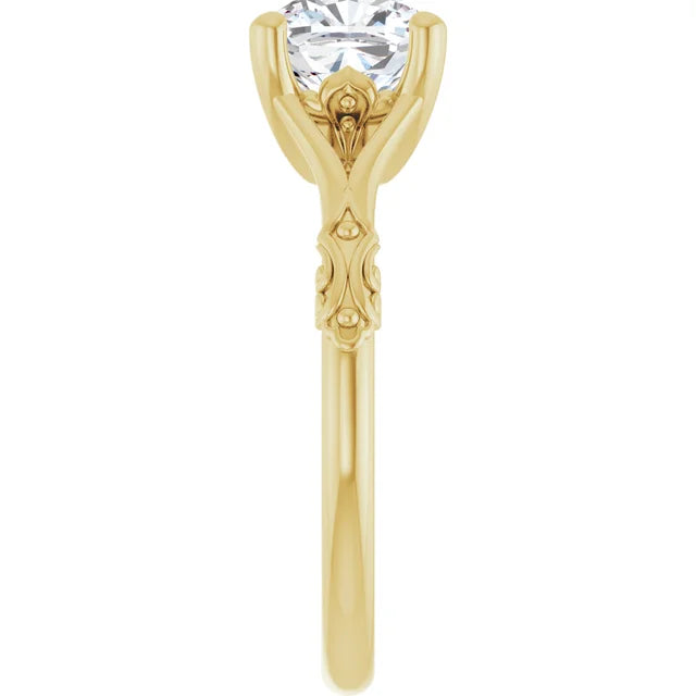 14K yellow gold engagement ring, cushion cut diamond ring, 2 carat diamond ring, 2ct cushion cut engagement ring, 7mm diamond engagement ring, yellow gold solitaire ring, cushion solitaire engagement ring, 4 prong diamond ring, luxury engagement ring, solid gold diamond ring, buy 2 carat diamond ring, affordable 2ct engagement ring, custom diamond engagement ring, made to order engagement ring, classic solitaire diamond ring, minimalist gold engagement ring, premium diamond solitaire, 14K yellow gold 2ct cu