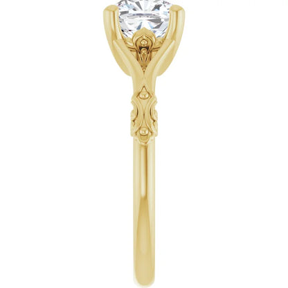 14K yellow gold engagement ring, cushion cut diamond ring, 2 carat diamond ring, 2ct cushion cut engagement ring, 7mm diamond engagement ring, yellow gold solitaire ring, cushion solitaire engagement ring, 4 prong diamond ring, luxury engagement ring, solid gold diamond ring, buy 2 carat diamond ring, affordable 2ct engagement ring, custom diamond engagement ring, made to order engagement ring, classic solitaire diamond ring, minimalist gold engagement ring, premium diamond solitaire, 14K yellow gold 2ct cu