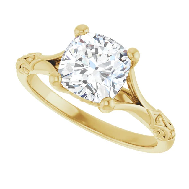 14K yellow gold engagement ring, cushion cut diamond ring, 2 carat diamond ring, 2ct cushion cut engagement ring, 7mm diamond engagement ring, yellow gold solitaire ring, cushion solitaire engagement ring, 4 prong diamond ring, luxury engagement ring, solid gold diamond ring, buy 2 carat diamond ring, affordable 2ct engagement ring, custom diamond engagement ring, made to order engagement ring, classic solitaire diamond ring, minimalist gold engagement ring, premium diamond solitaire, 14K yellow gold 2ct cu