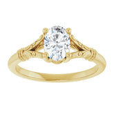 vintage oval engagement ring, 14K yellow gold engagement ring, 0.75 carat diamond ring, 3/4 ct oval diamond ring, 7x5mm oval engagement ring, oval solitaire engagement ring, lab grown oval diamond ring, natural oval diamond ring, vintage proposal ring, yellow gold diamond solitaire, classic oval engagement ring, antique inspired engagement ring, fine jewelry engagement ring, heirloom style diamond ring, custom oval diamond ring, luxury oval engagement ring