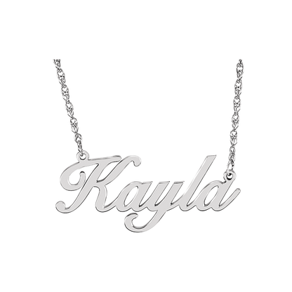 14K Yellow Gold Personalized Script Name Necklace crafted in solid gold with a custom name design.