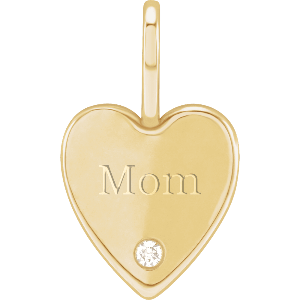 Gold heart-shaped pendant with &