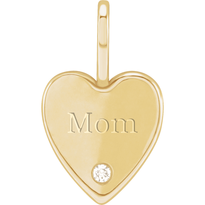 Gold heart-shaped pendant with &