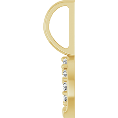 14K gold horseshoe pendant, natural diamond horseshoe charm, diamond horseshoe necklace pendant, 1/8 ctw diamond pendant, lucky horseshoe gold charm, fine jewelry horseshoe pendant, gold diamond charm for necklace, luxury diamond horseshoe pendant, solid gold lucky charm, GC fine jewelry pendant