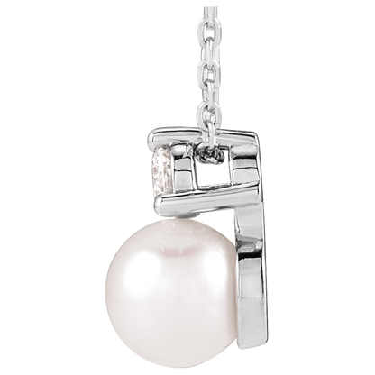 Aurélie 14K Gold Pearl &amp; Diamond Necklace
