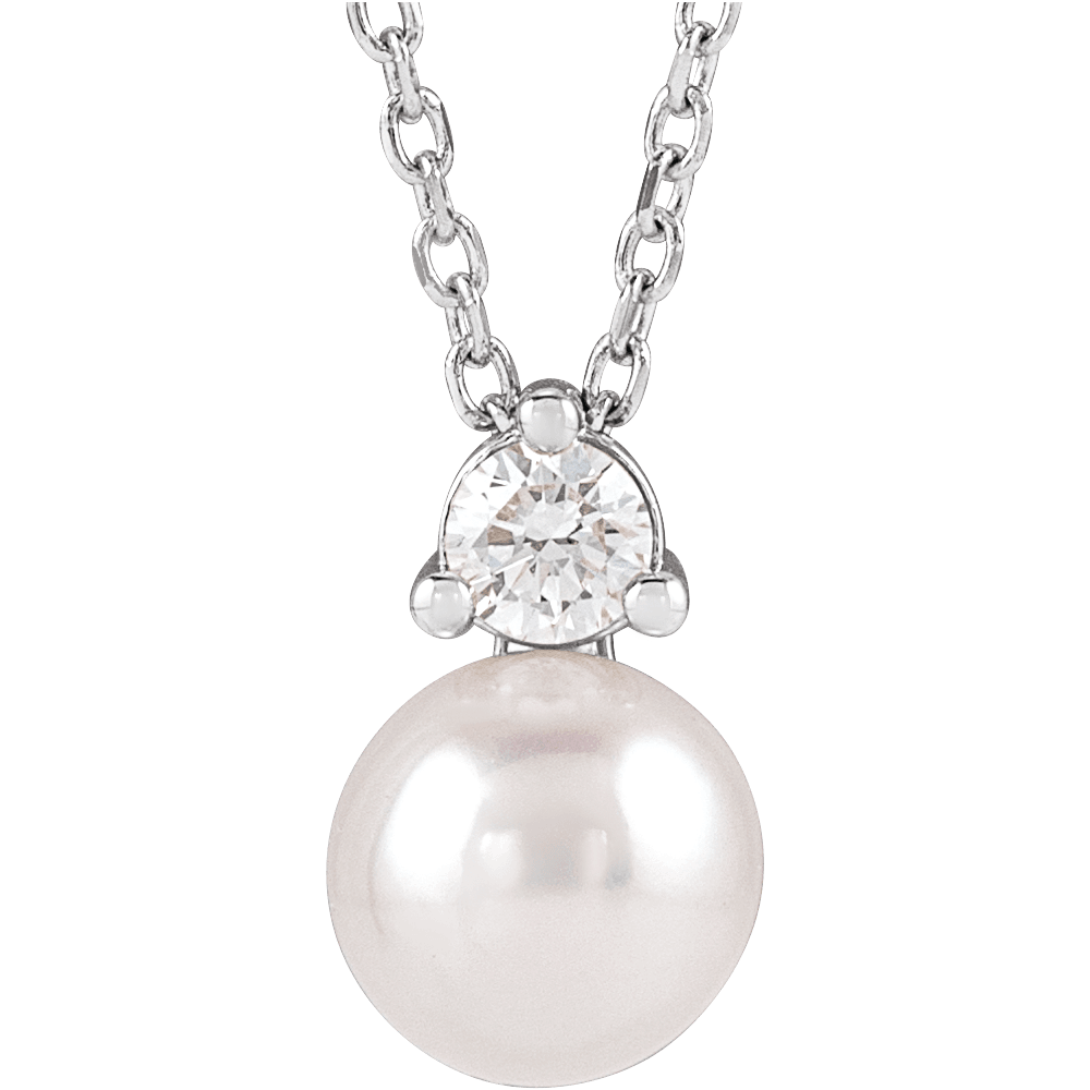 Aurélie 14K Gold Pearl &amp; Diamond Necklace