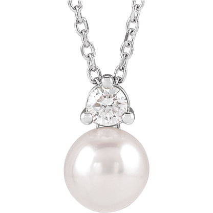 Aurélie 14K Gold Pearl &amp; Diamond Necklace