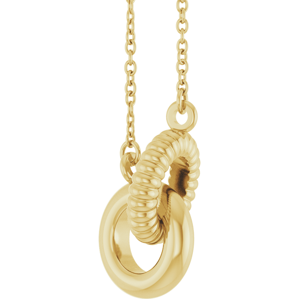 interlocking circle necklace, 14k gold necklace, gold circle pendant, minimal gold jewelry, luxury gold necklace, everyday gold necklace, dainty gold necklace, symbolic jewelry necklace, timeless gold jewelry, layering gold necklace, premium gold pendant