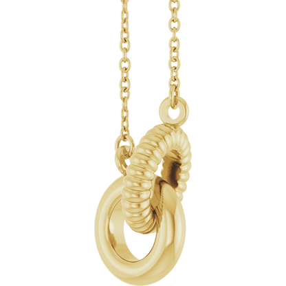interlocking circle necklace, 14k gold necklace, gold circle pendant, minimal gold jewelry, luxury gold necklace, everyday gold necklace, dainty gold necklace, symbolic jewelry necklace, timeless gold jewelry, layering gold necklace, premium gold pendant