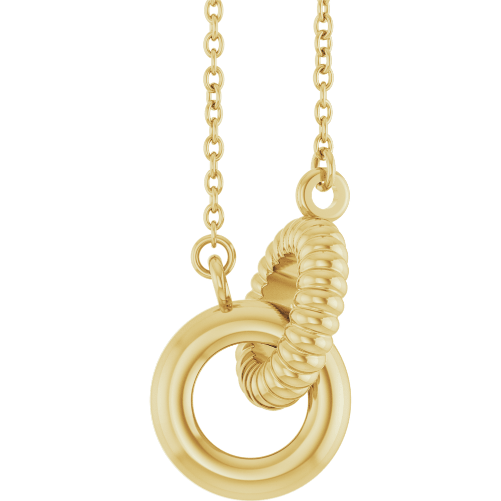 interlocking circle necklace, 14k gold necklace, gold circle pendant, minimal gold jewelry, luxury gold necklace, everyday gold necklace, dainty gold necklace, symbolic jewelry necklace, timeless gold jewelry, layering gold necklace, premium gold pendant