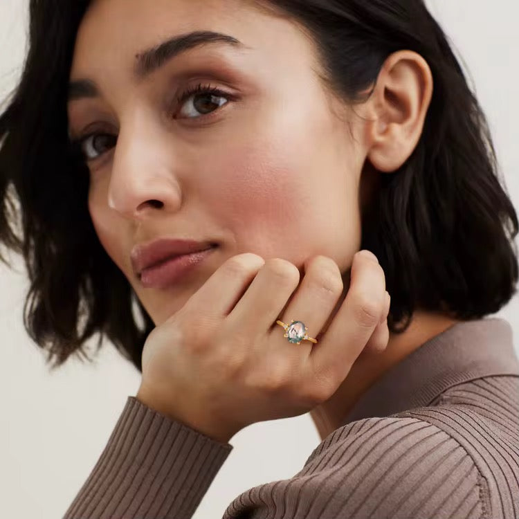 Moss Agate Elegance Ring