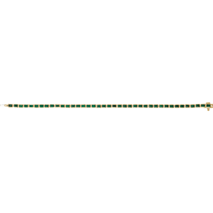 14K Yellow Gold Natural Tsavorite Garnet Line 7" Bracelet