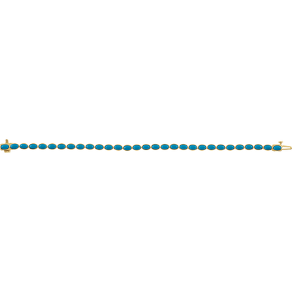 14k gold turquoise bracelet box clasp detail line bracelet structure