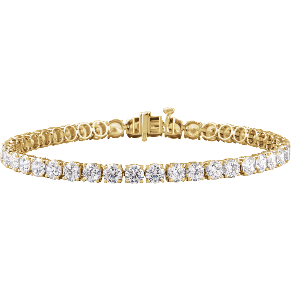 Rear view of a solid 7-inch rhodium-plated 14K white gold lab-grown diamond tennis bracelet