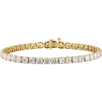 Rear view of a solid 7-inch rhodium-plated 14K white gold lab-grown diamond tennis bracelet