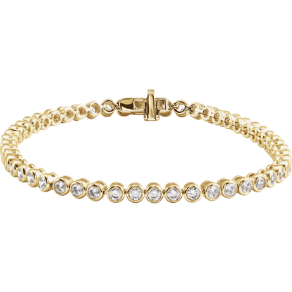 14k yellow gold bezel diamond bracelet 3.5 ct lab grown diamond tennis bracelet luxury jewelry