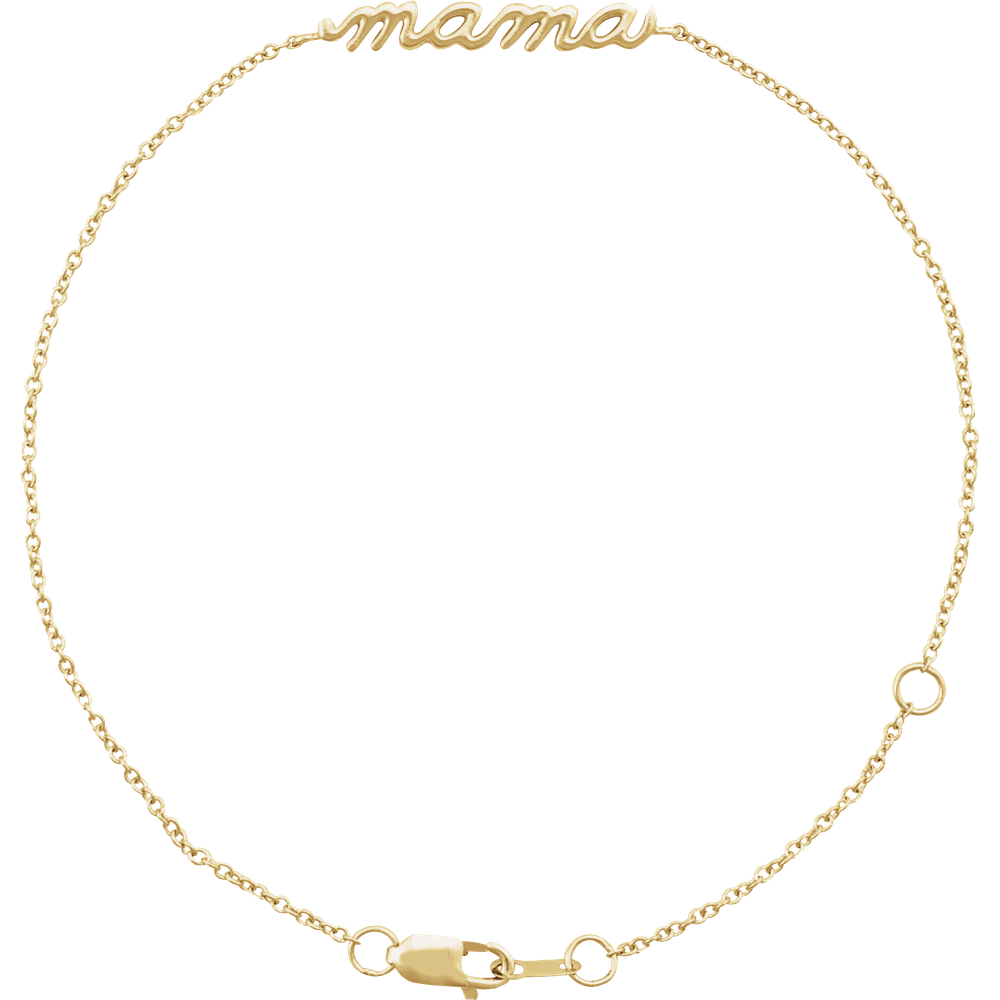 mama bracelet, gold mama bracelet, 14k gold mama bracelet, mama bracelet gift, script mama bracelet, mom bracelet gold, mothers day bracelet, gift for mom jewelry, minimalist gold bracelet, dainty gold bracelet, everyday gold bracelet, womens gold bracelet, fine jewelry bracelet, simple gold bracelet, adjustable gold bracelet
