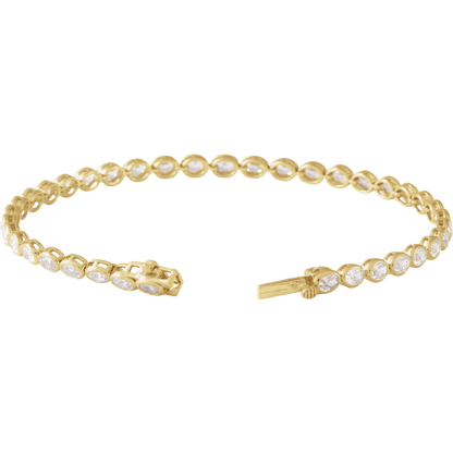 14K Yellow Gold Lab-Grown Diamond Line Bracelet 7"