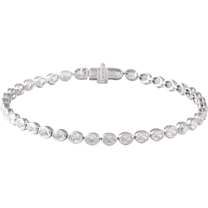 14K Yellow Gold Lab-Grown Diamond Line Bracelet 7"