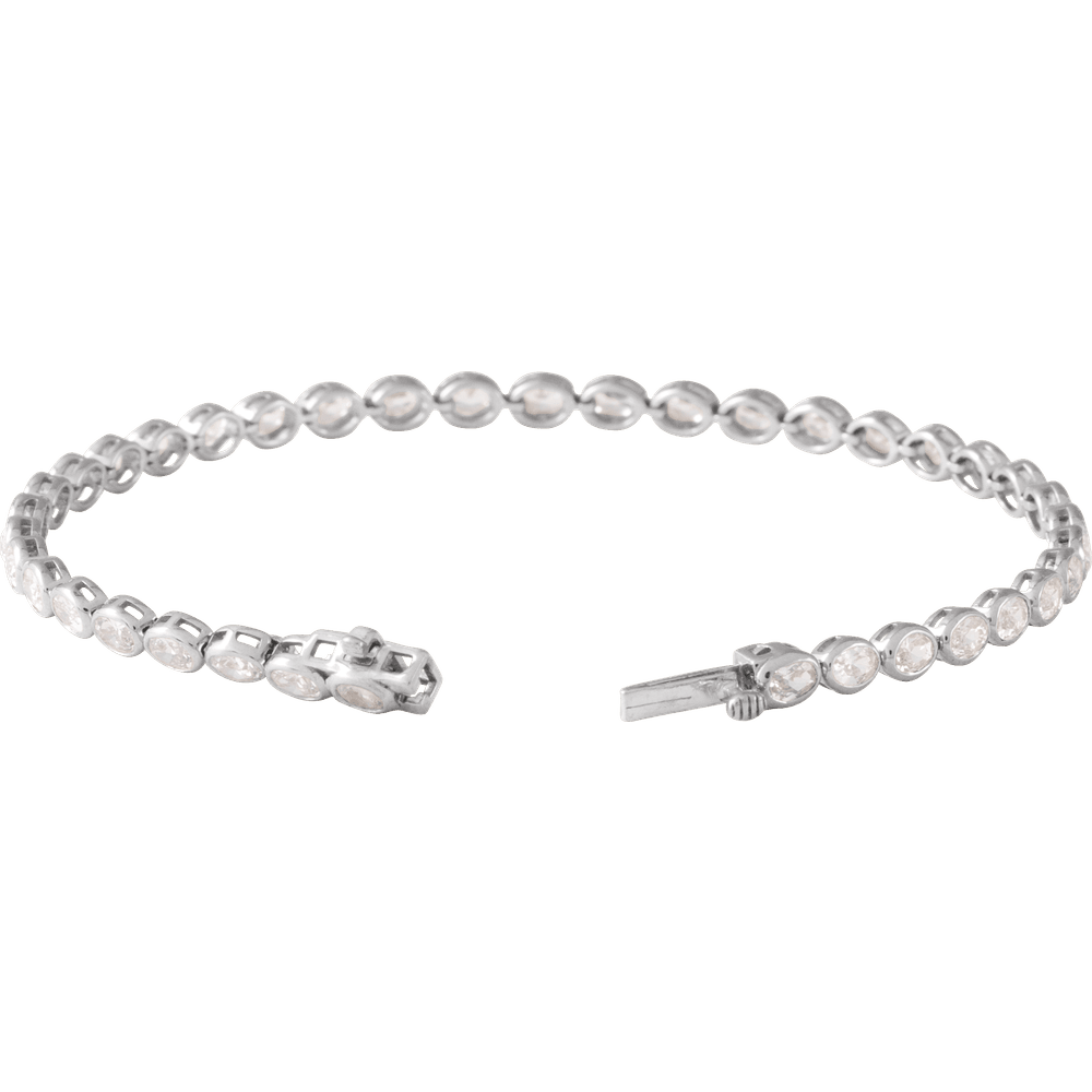 14K Yellow Gold Lab-Grown Diamond Line Bracelet 7"