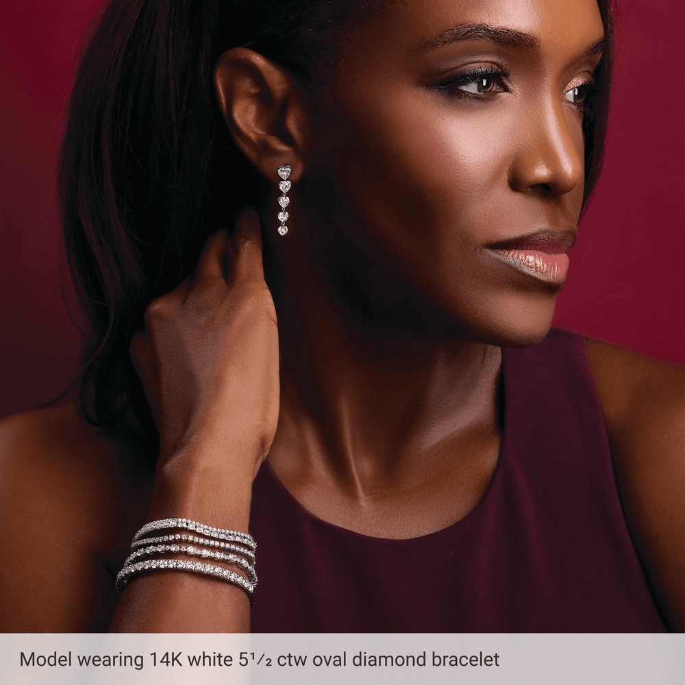 Oval lab-grown diamond bracelet crafted in solid 14K yellow gold