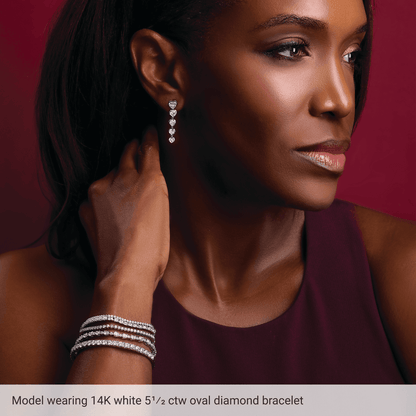 Oval lab-grown diamond bracelet crafted in solid 14K yellow gold