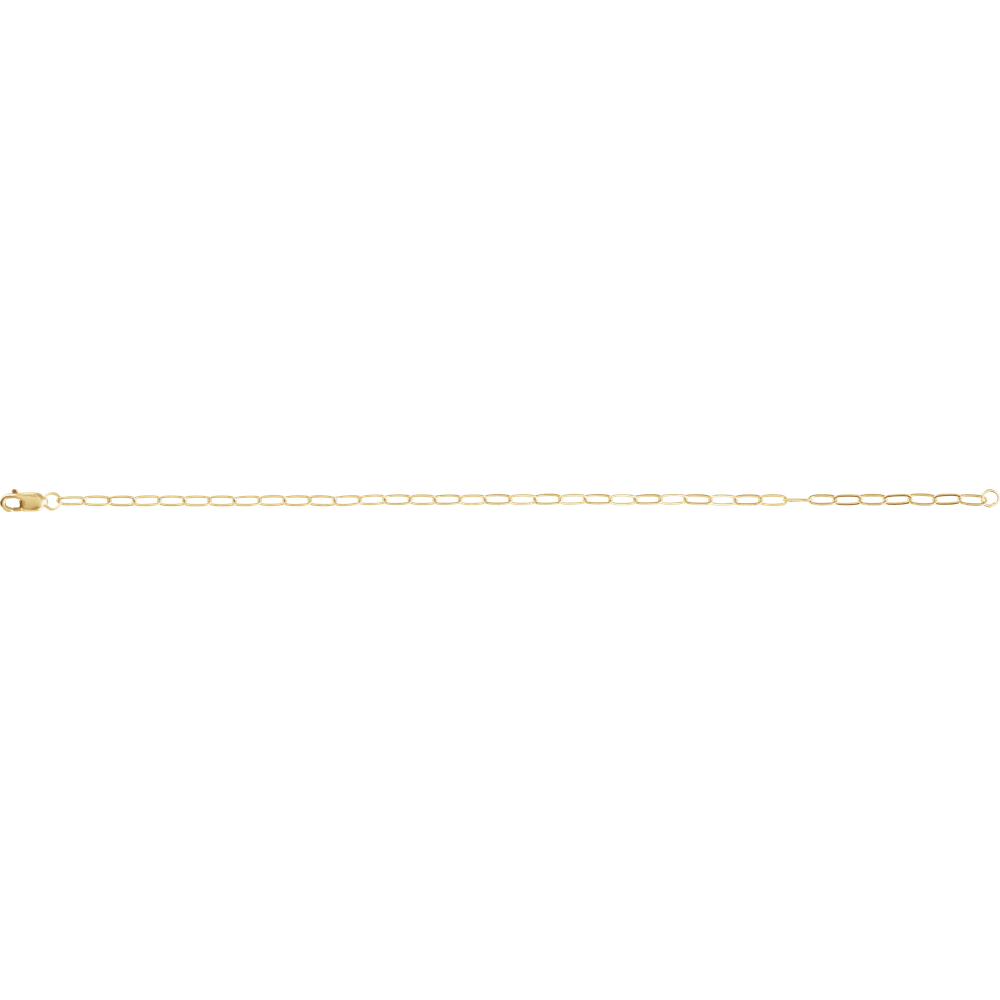 Delicate 2.1 mm paperclip chain available in 14K yellow gold-filled and solid 14K gold