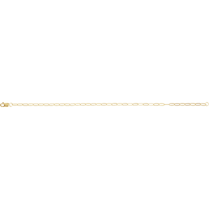 Delicate 2.1 mm paperclip chain available in 14K yellow gold-filled and solid 14K gold