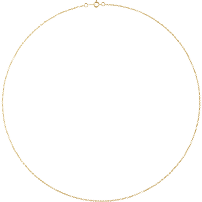 Detailed profile of the polished links on the Auréline 14K yellow gold-filled cable chain
