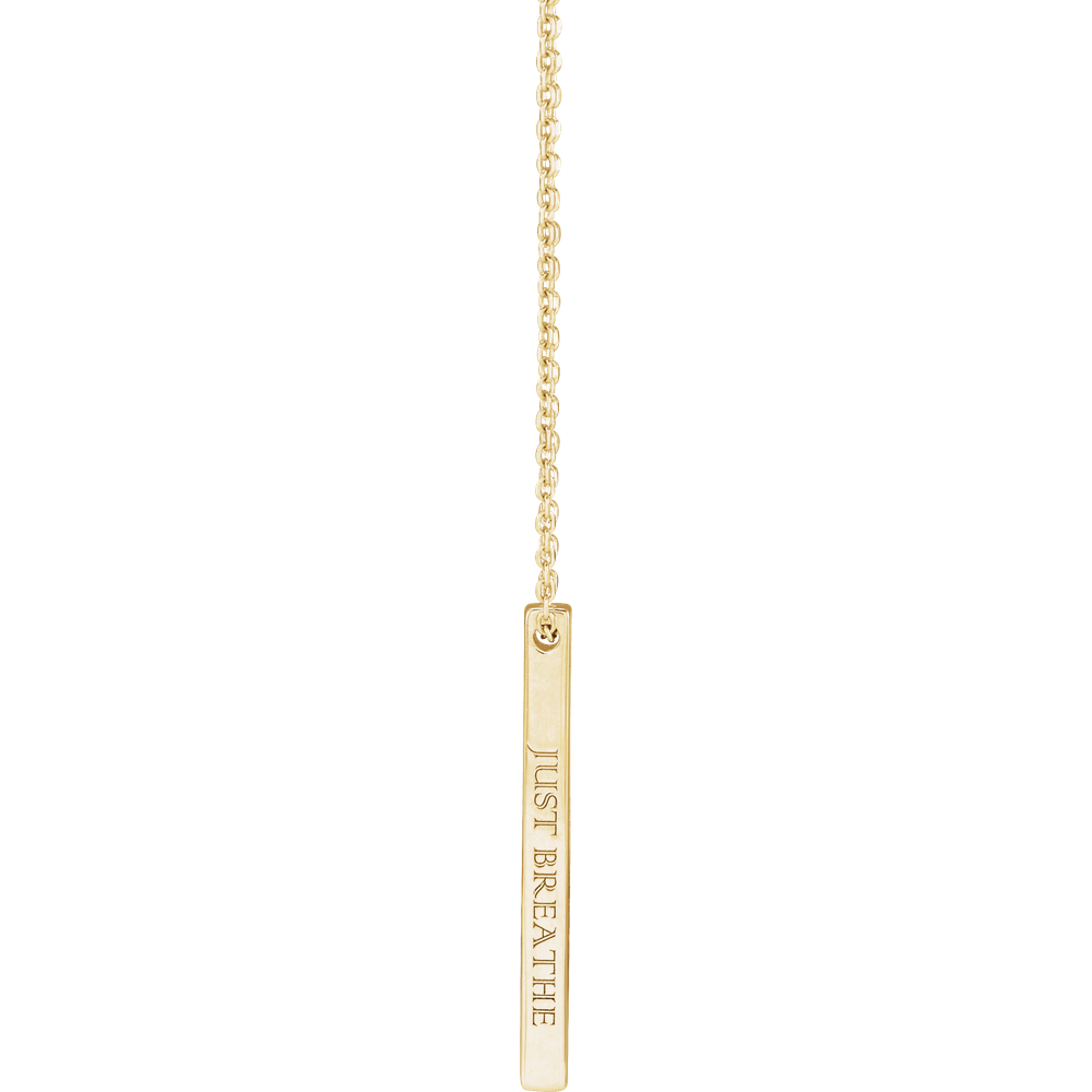Four-Sided Engravable Gold Pendant Necklace
