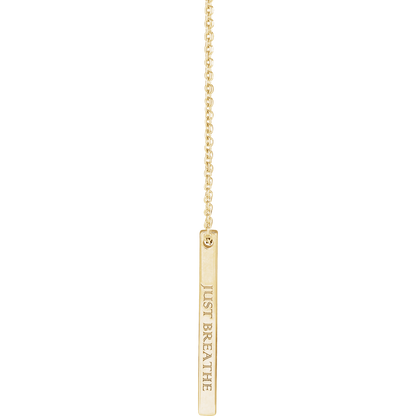 Four-Sided Engravable Gold Pendant Necklace