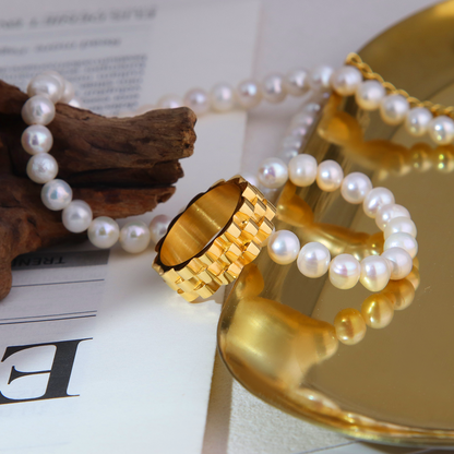 gold chain ring, chain ring, chain link ring, stainless steel chain ring, mens gold ring, gold chain link ring, chunky gold ring, luxury chain ring, chain band ring, gold statement ring, stainless steel gold ring, modern chain ring, fashion chain ring, unisex gold ring, Guerilla Choice ring