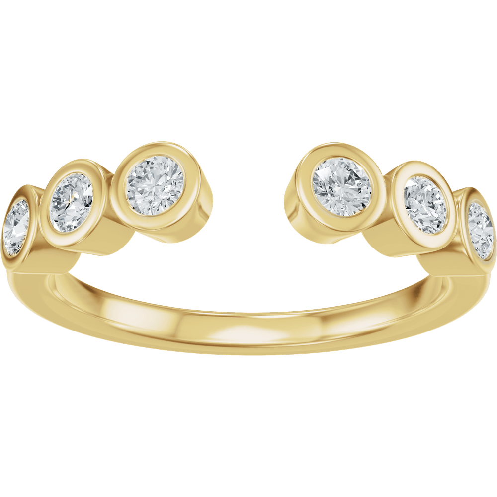 Lab-Grown and Natural Diamond Open Gold Ring