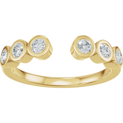 Lab-Grown and Natural Diamond Open Gold Ring