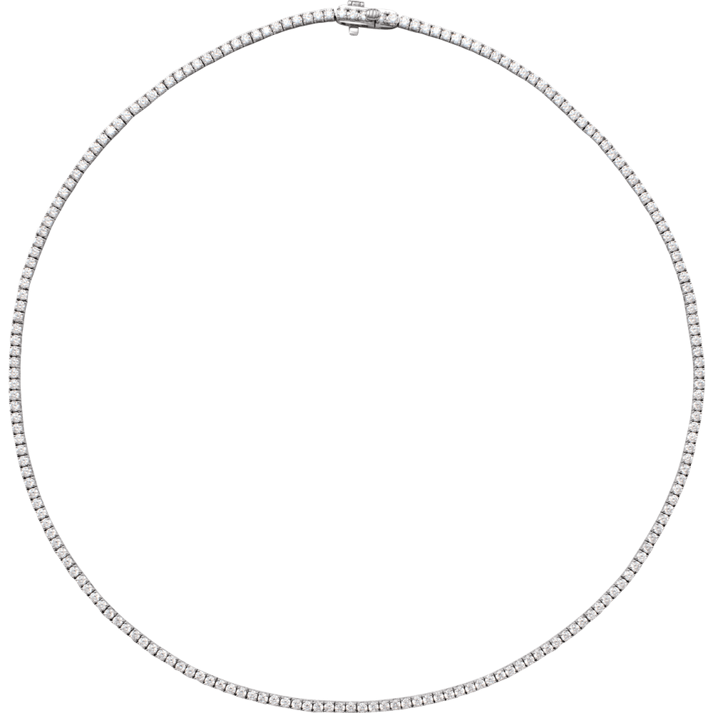 Luxury diamond tennis necklace by Guerilla Choice in polished white gold