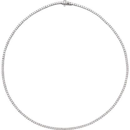 Luxury diamond tennis necklace by Guerilla Choice in polished white gold