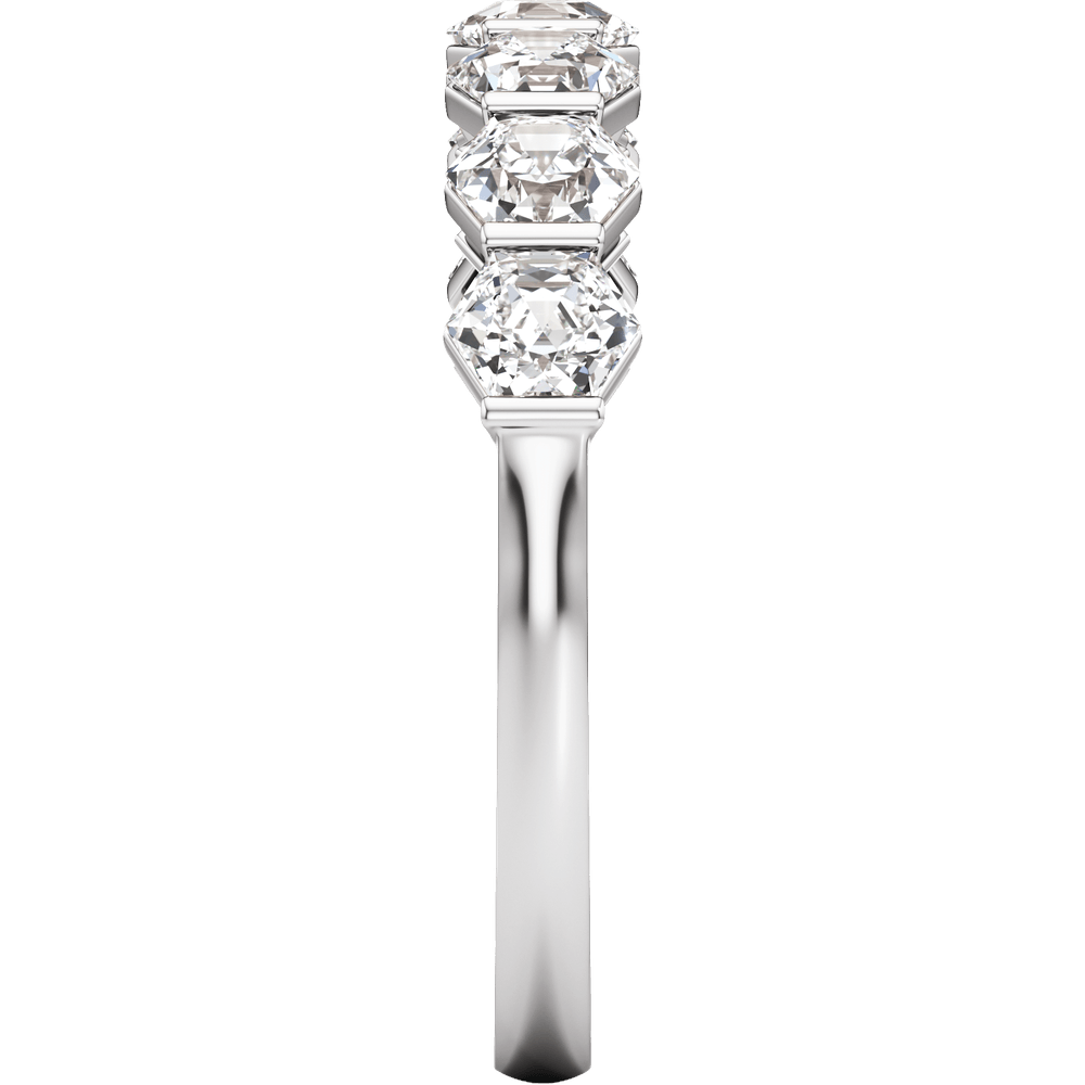 Modern Hexagon Diamond Wedding Band